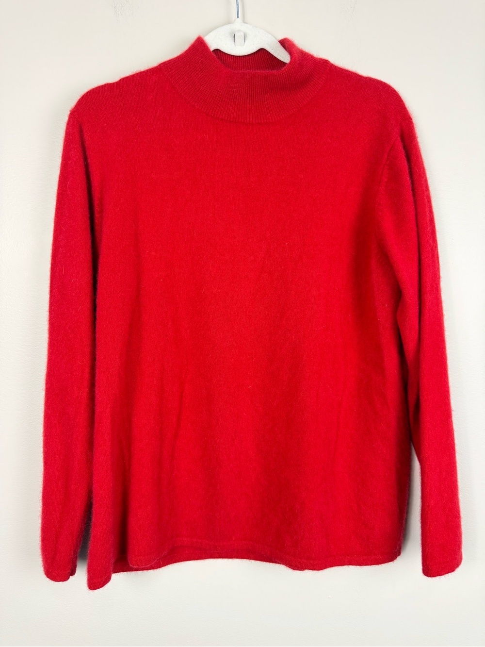 Precious Fibers Cashmere Sweater Womens 1X Red Mockneck Top Casual Office